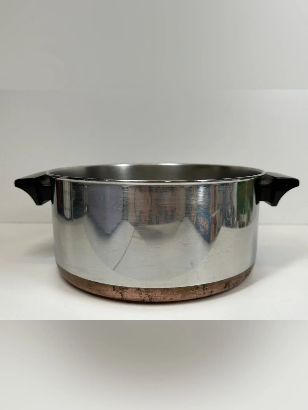 Revere Ware 4-1/2 QT Copper Bottom Stock Pot No Lid Clinton ILL. U.S.A.